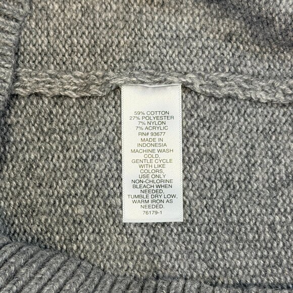 Mutual Weave Fair Isle Crew Neck Knit Sweater M Long Sleeve Grey White Maroon - Picture 10 of 10